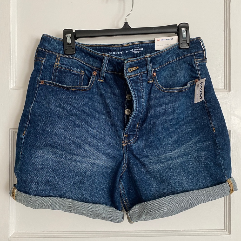 Old Navy OG High Rise Straight Jean Shorts Size 12 NWT